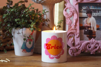 Personalised Retro Flower Name Candle, 3 of 5