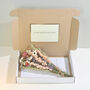 Letterbox English Wildflower Dried Flower Pinks And Blues Bouquet, thumbnail 1 of 7