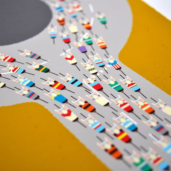Peloton Roundabout Cycling Art Poster, 4 of 9
