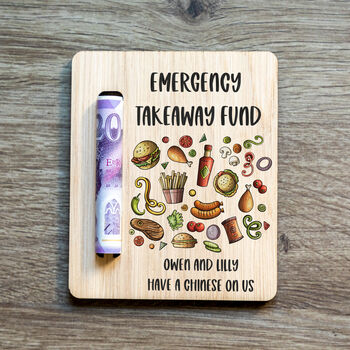 Personalised Emergency Takeaway Money Holder Magnet, 3 of 5