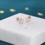 Tiny Star Cz Screw Back Earrings In Sterling Silver, thumbnail 5 of 10
