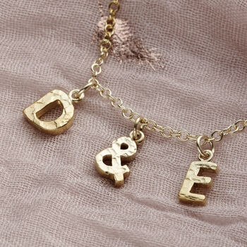 Textured Initial Letter Station Necklace, 3 of 6