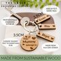 Personalised Oak 'This Mummy Belongs To…' Keyring, thumbnail 2 of 5