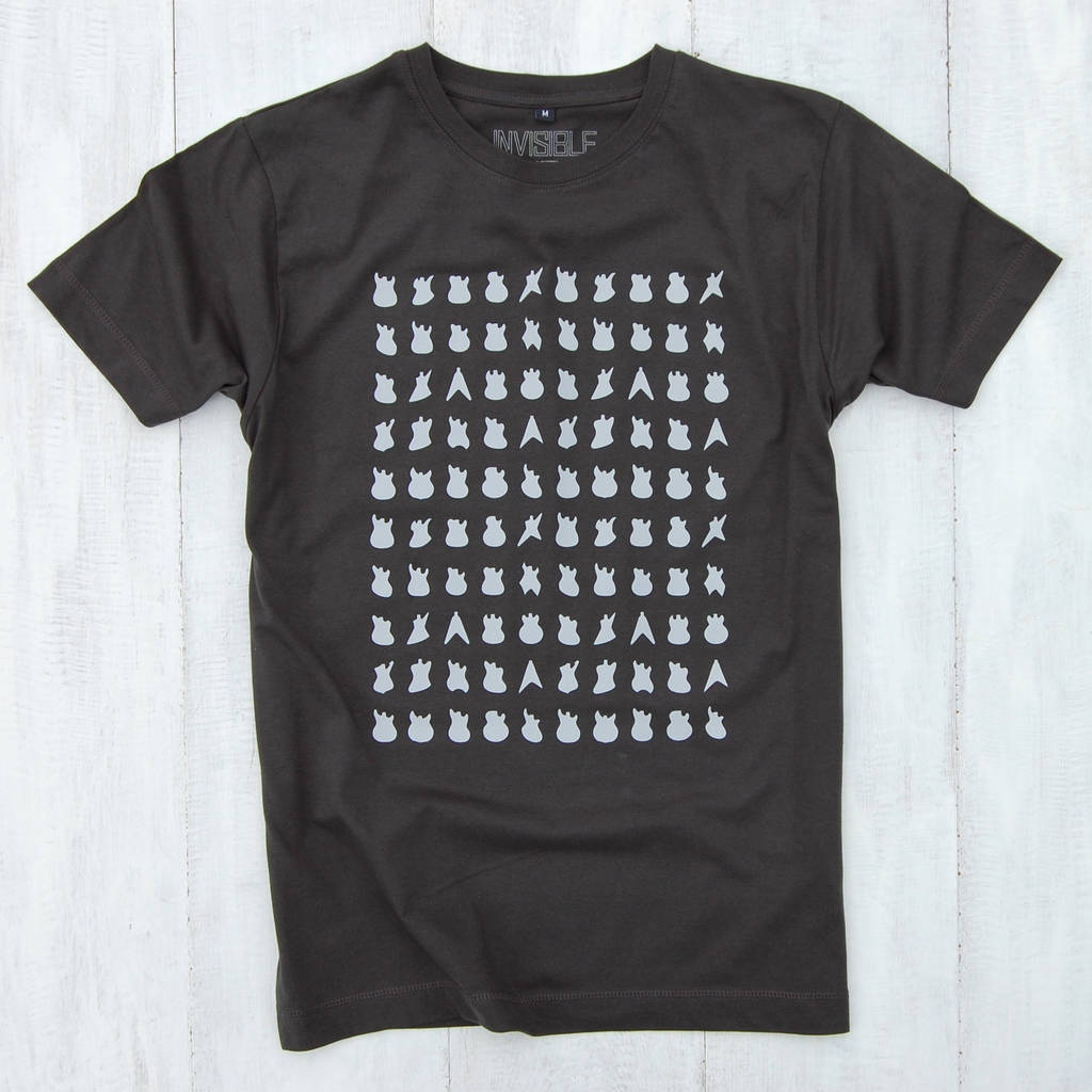 100 guitars t shirt by invisible friend | notonthehighstreet.com