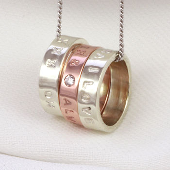Solid 9ct White And Rose Gold Family Name Necklace, 3 of 5