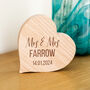 Personalised Oak Heart Wedding Or Anniversary Gift, thumbnail 4 of 5