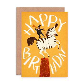 'Happy Birthday' Zebra Greetings Card, 2 of 2