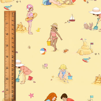 At The Seaside Yellow Organic Cotton Fabric, 2 of 2
