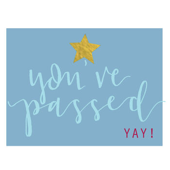 Mini You've Passed Card With Gold Foiled Star, 2 of 5