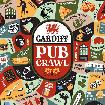 Cardiff South Wales Pub Crawl Print, 3 of 3
