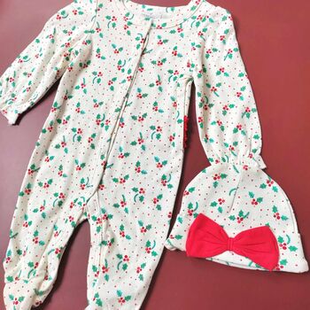 Baby's First Christmas Girl Outfit Gift Set, 4 of 8