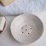 Handmade Mini Speckled Cream Pottery Soap Dish, thumbnail 1 of 9