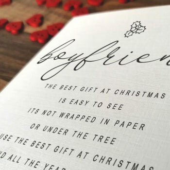 Christmas Card For Boyfriend, To A Special Boyfriend Christmas Card, Personalised Card For Boyfriend, Handmade Card For Him, 4 of 4