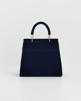 Rosy Posy Embroidered Blue Mini Top Handle Tote, 4 of 8