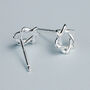 Sterling Silver Minimalist Woven Star Stud Earrings, thumbnail 4 of 7