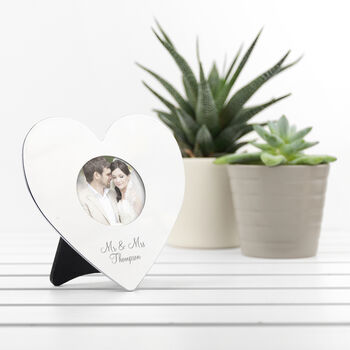 Personalised Heart Photo Frame In Silver, 5 of 5