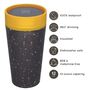 Leak Proof Reusable Cup 12oz Black And Electric Mustard, thumbnail 2 of 6