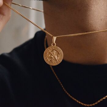 18 K Gold Zeus Coin Pendant Greek God Of The Sky, 5 of 6