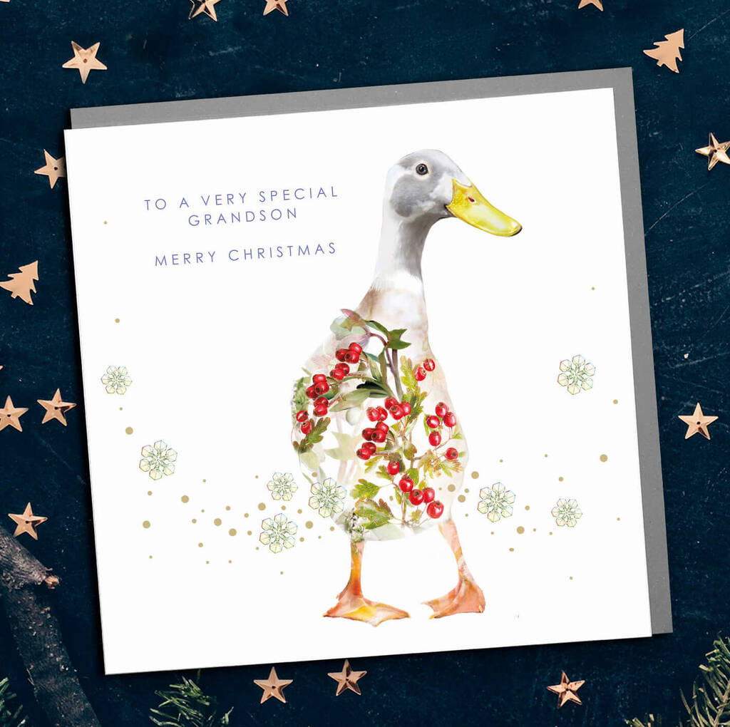 runner-duck-grandson-christmas-card-by-lola-design-ltd