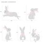 Bunny Fabric Wall Stickers, thumbnail 5 of 8