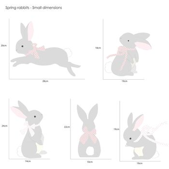 Bunny Fabric Wall Stickers, 5 of 8