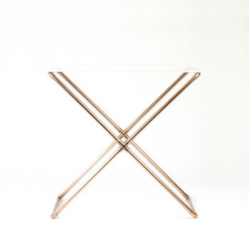 Handcrafted Side Table In Copper, Acrylic Or Glass Top, 5 of 6