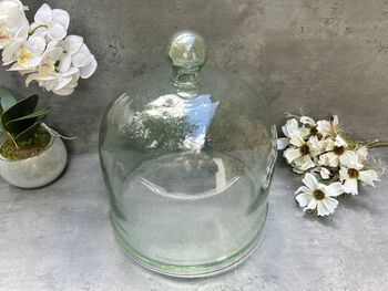 Huge 30cm Recycled Glass Cloche Dome Bell Jar, 6 of 8
