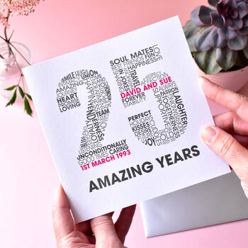 Personalised Silver 25th Wedding Anniversary Card, 2 of 2