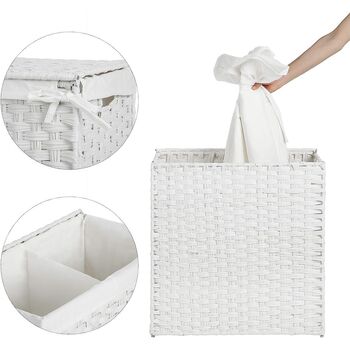 110 L Divided Laundry Hamper Clothes Laundry Basket, 8 of 11