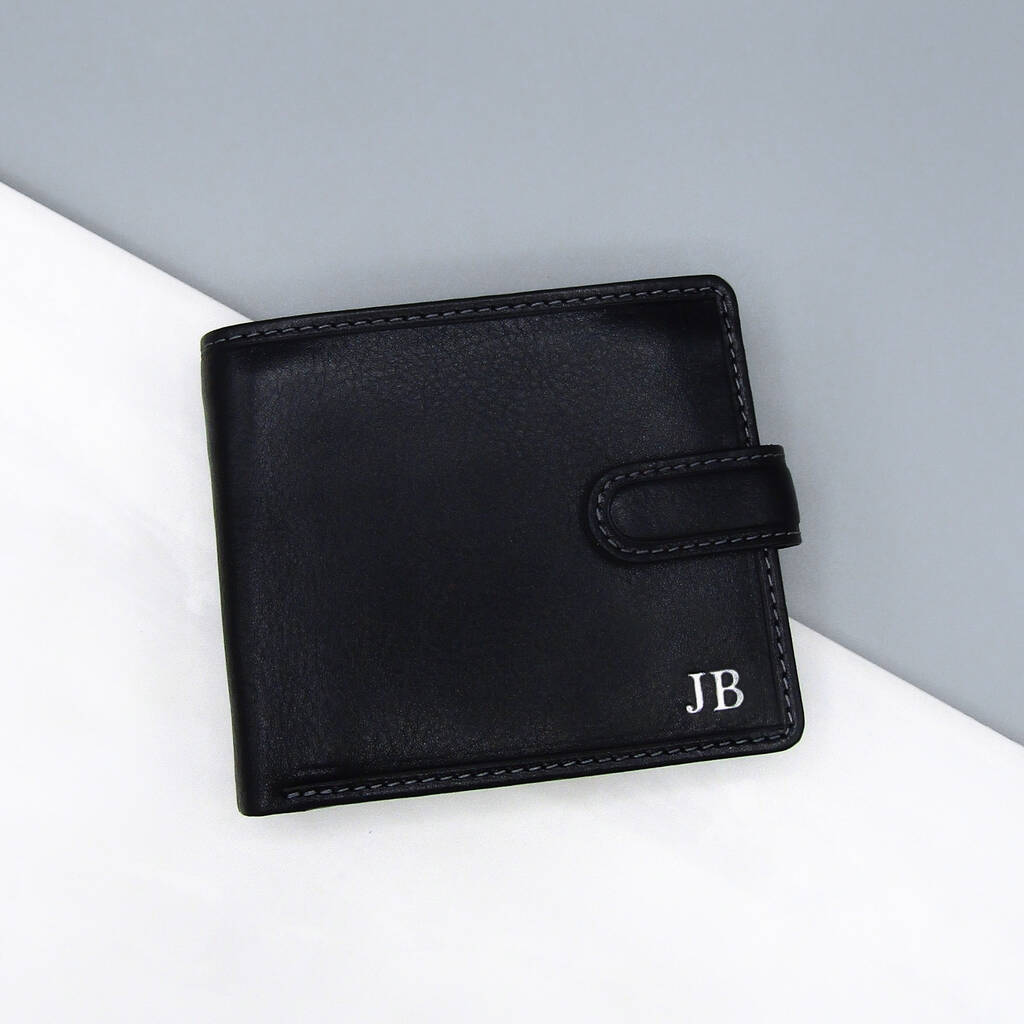 Personalised Initial Men's Rfid Leather Trifold Wallet, 1 of 6