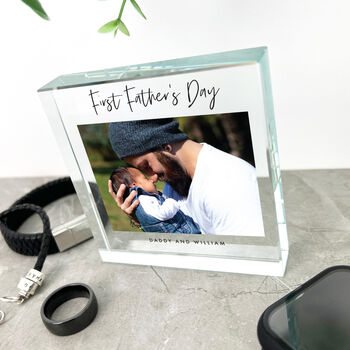 Personalised First Father's Day Photo Glass Token, 4 of 7
