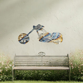 Chopper Motorcycle Metal Wall Art Gift For Garden Decor Enthusiasts, 5 of 10