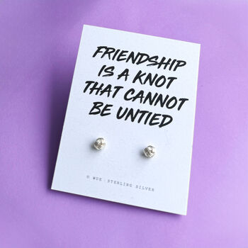Friendship Knot Silver Earrings. Also In Gold And Rose Gold, 9 of 10