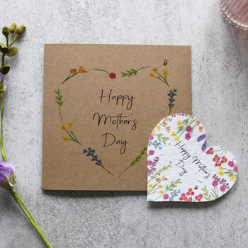 Mother's Day Wildflower Plantable Seed Heart Card, 2 of 9