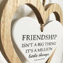 Wooden Friendship Love Heart Hanging Sign, thumbnail 2 of 3