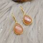 Peach Moonstone Sterling Silver Earrings, thumbnail 8 of 12
