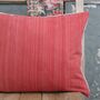 Fine Raspberry Stripe Vintage Scatter Cushion, thumbnail 1 of 5