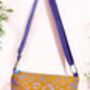 Boxy Crossbody Bag Pink Leopard Print On Mustard, thumbnail 1 of 3