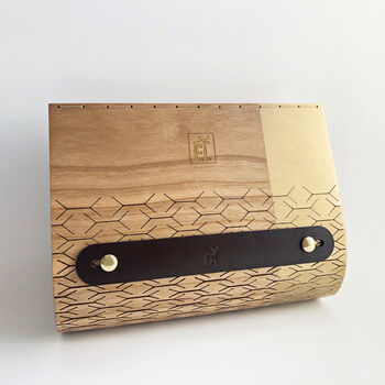 Cherry Hardwood And Leather Clutch Bag, 8 of 9