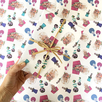 Pat Butcher Wrapping Paper – Funny Retro Eastenders Gift Wrap, 2 of 11