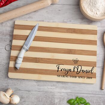 Personalised Couples Bamboo Chopping Board, 3 of 8