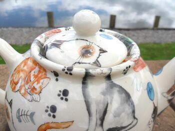 Two Cup Teapot In Cats And Kittens Design, 7 of 10