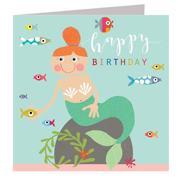 Glittery Mermaid Birthday Card, 2 of 5