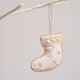 Luxury Irish Linen Festive Stocking Christmas Tree Decoration, thumbnail 3 of 4