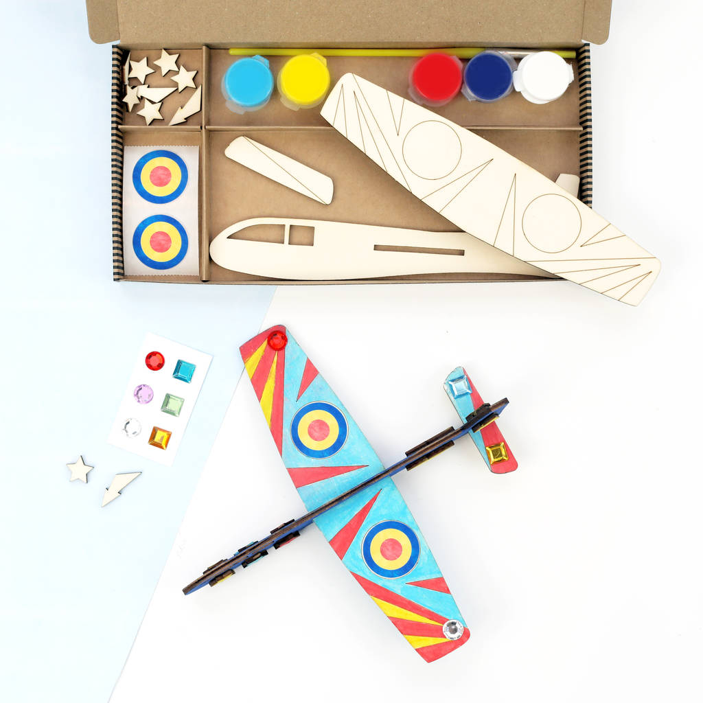 personalised make your own glider craft activity box by cotton twist