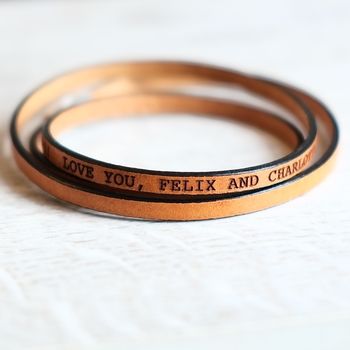 Personalised Message Leather Wrap Bracelet, 3 of 6