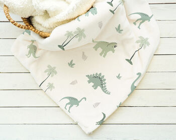 Green Dinosaurs Baby Blanket, 4 of 4