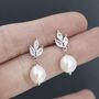 Marquise Cz Trio With Dangling Baroque Pearl Earrings, thumbnail 5 of 12