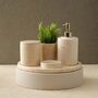 Four Pieces Beige Marble Bathroom Set, thumbnail 1 of 2