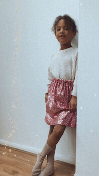 Pink Sequin Christmas Party Skirt, 4 of 7